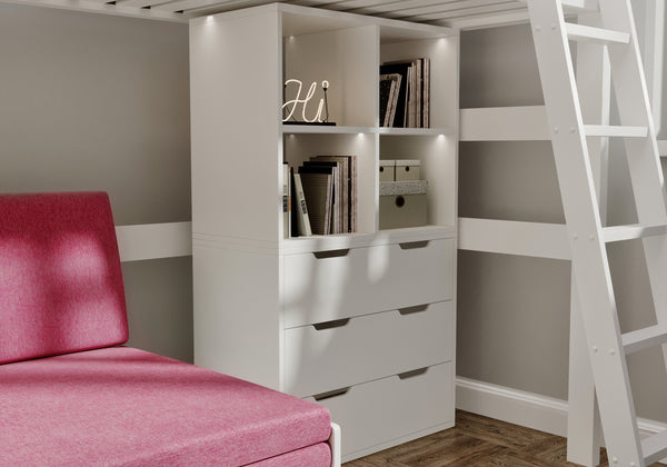 Eton Highsleeper with Study Sofa & Bookshelf
