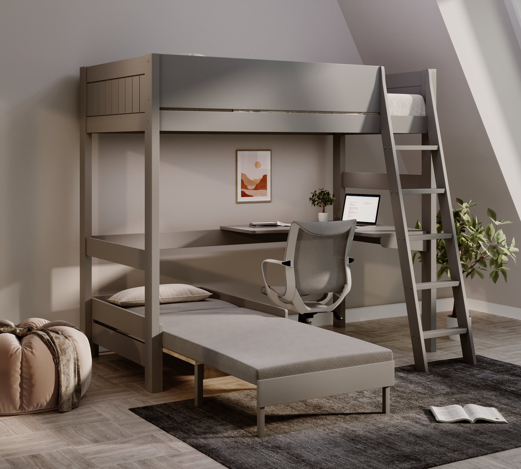 oxford-solid-pine-high-sleeper-with-desk-sofa-bed