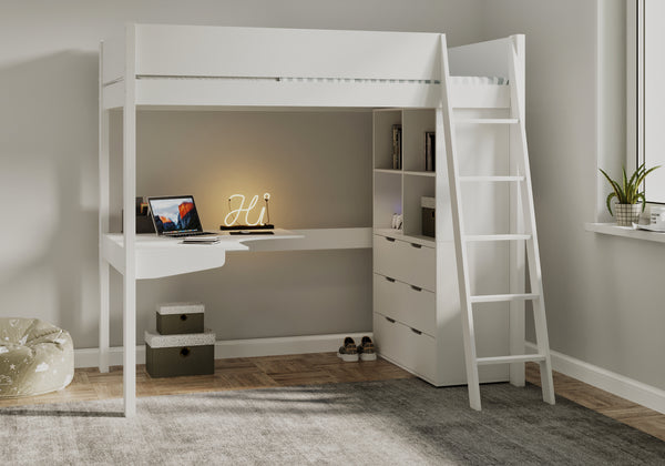 Cambridge High Sleeper Bed with Desk & Storage