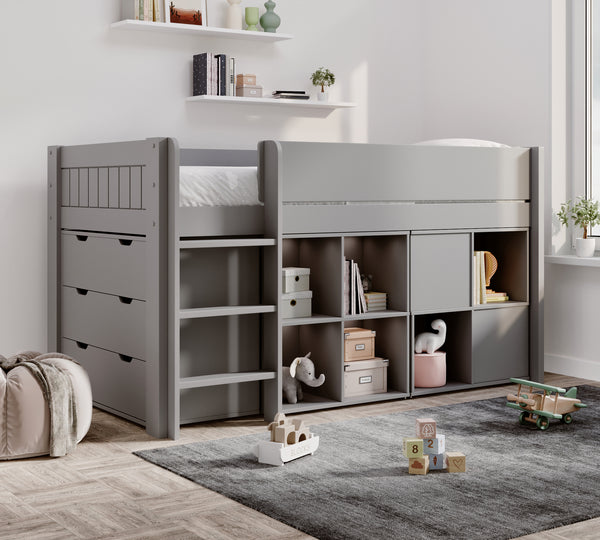 Winchester Solid Pine Mid Sleeper with Storage & Desk