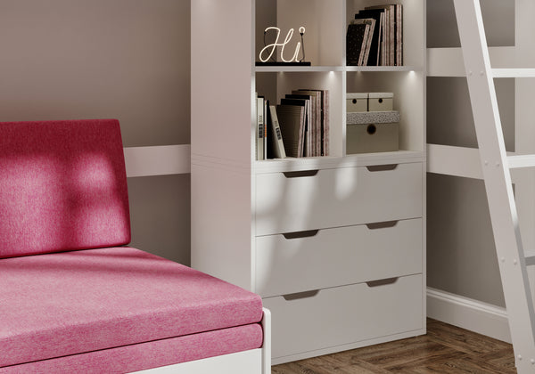Eton Highsleeper with Study Sofa & Bookshelf