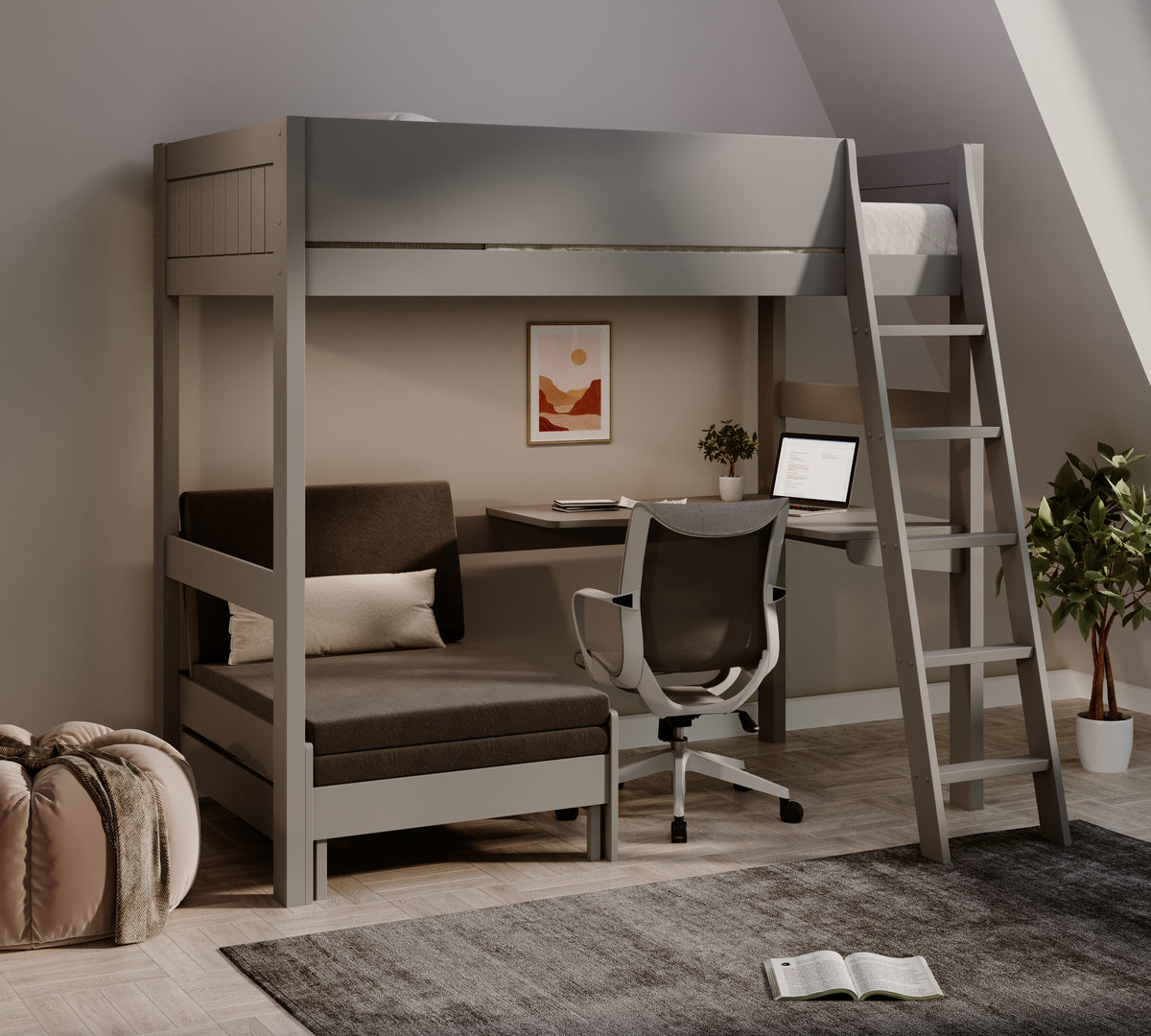 oxford-solid-pine-high-sleeper-with-desk-sofa-bed