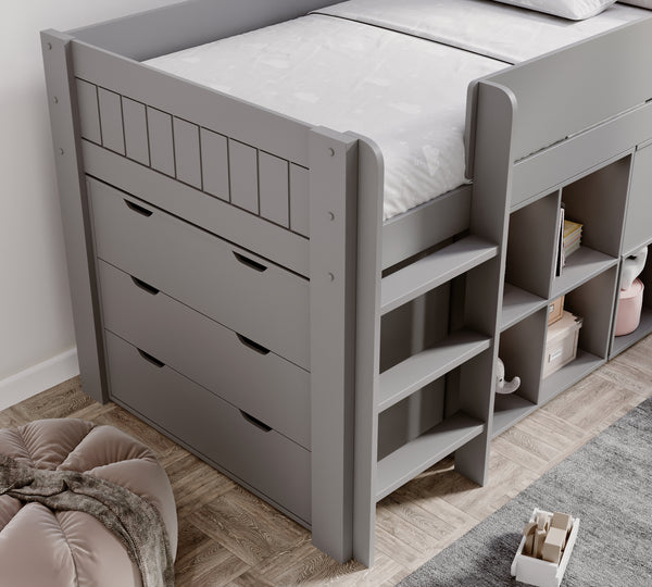 Winchester Solid Pine Mid Sleeper with Storage & Desk