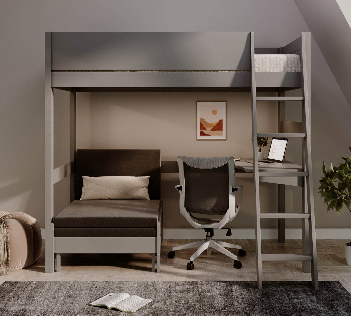 oxford-solid-pine-high-sleeper-with-desk-sofa-bed