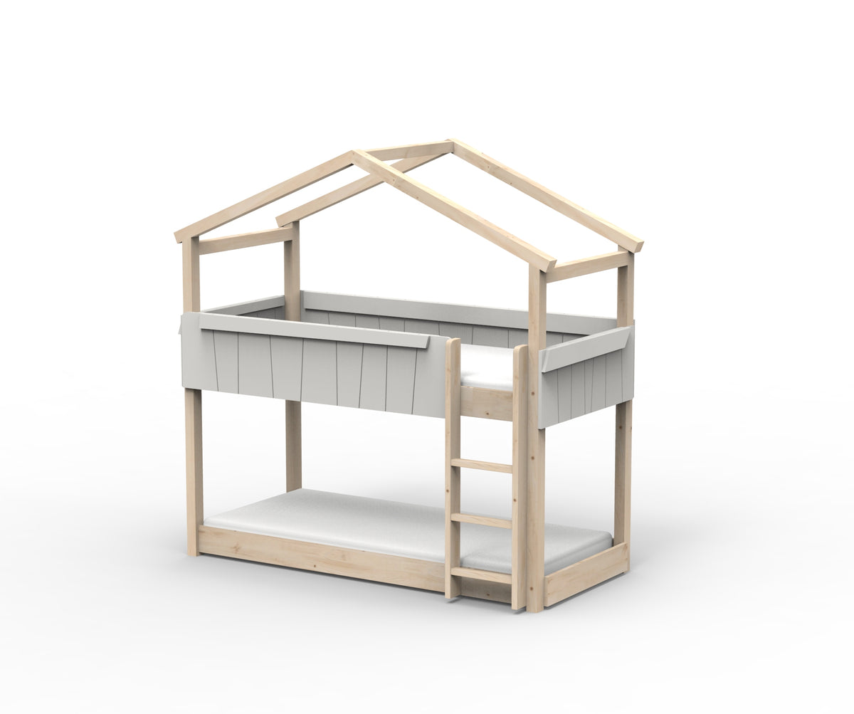 Mathy by Bols Star Light House Bunk Bed in Pearl Grey