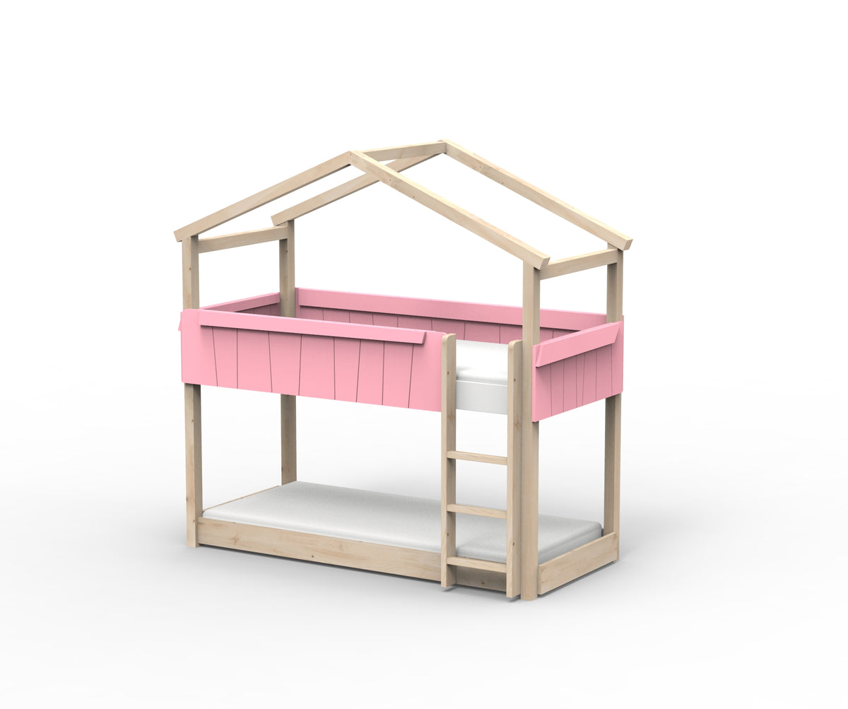 Mathy by Bols Star Light House Bunk Bed in Very Light Pink
