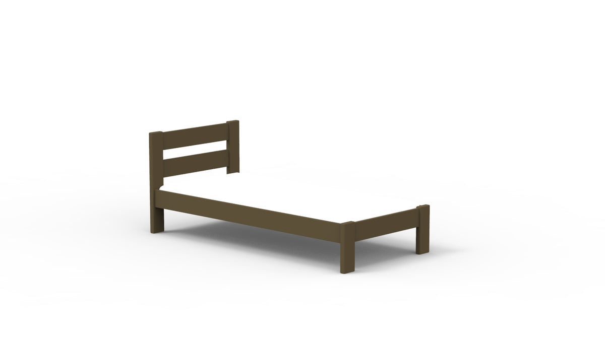 Mathy by Bols Dominique Stéphane Solid Pine Bed in Artichoke