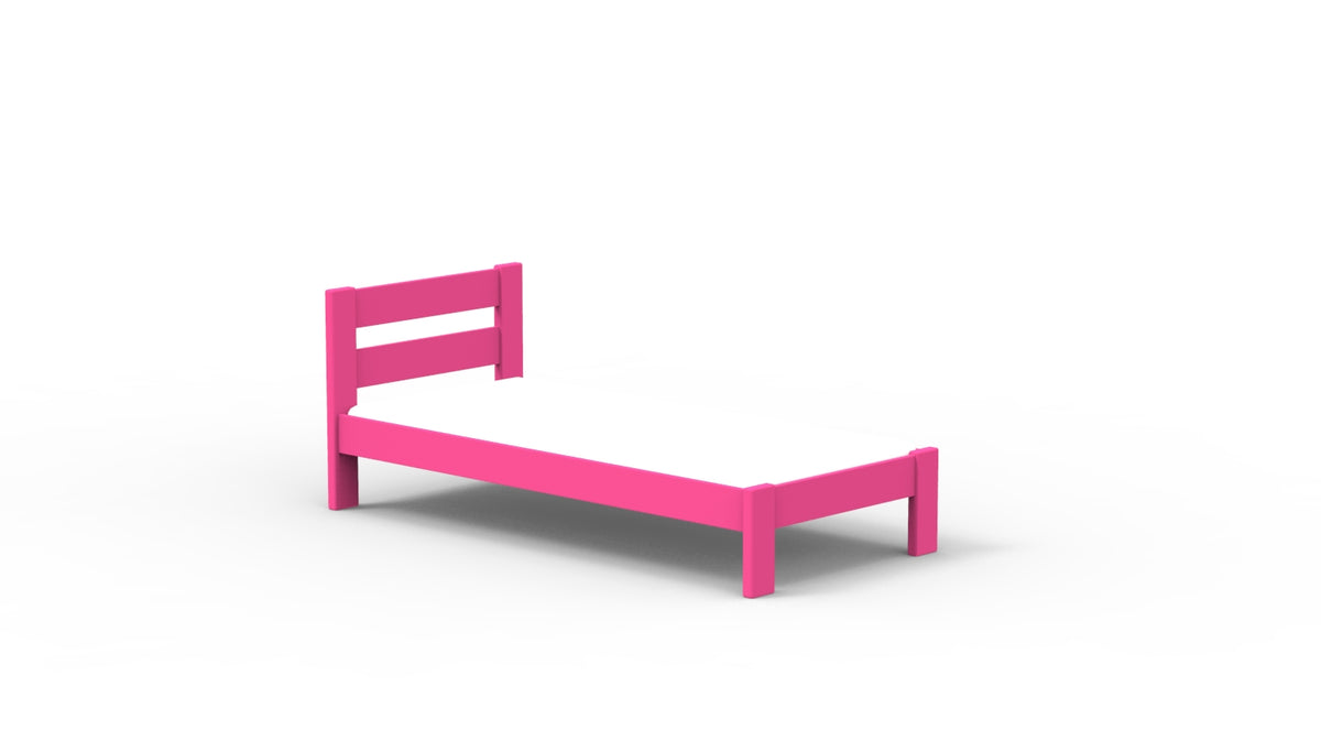 Mathy by Bols Dominique Stéphane Solid Pine Bed in Summer Pink