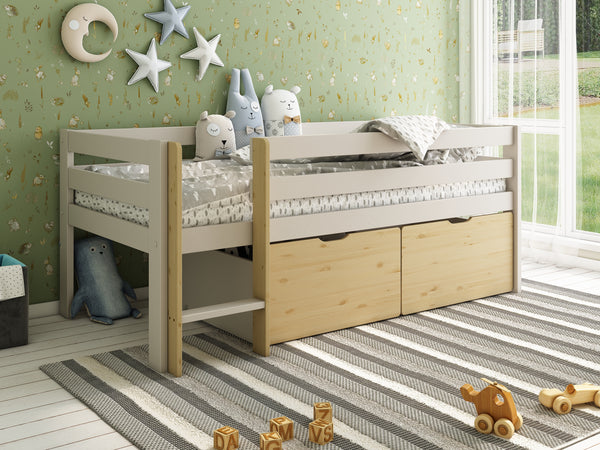 Scandi Toddler Cabin Bed in Cashmere and Oak