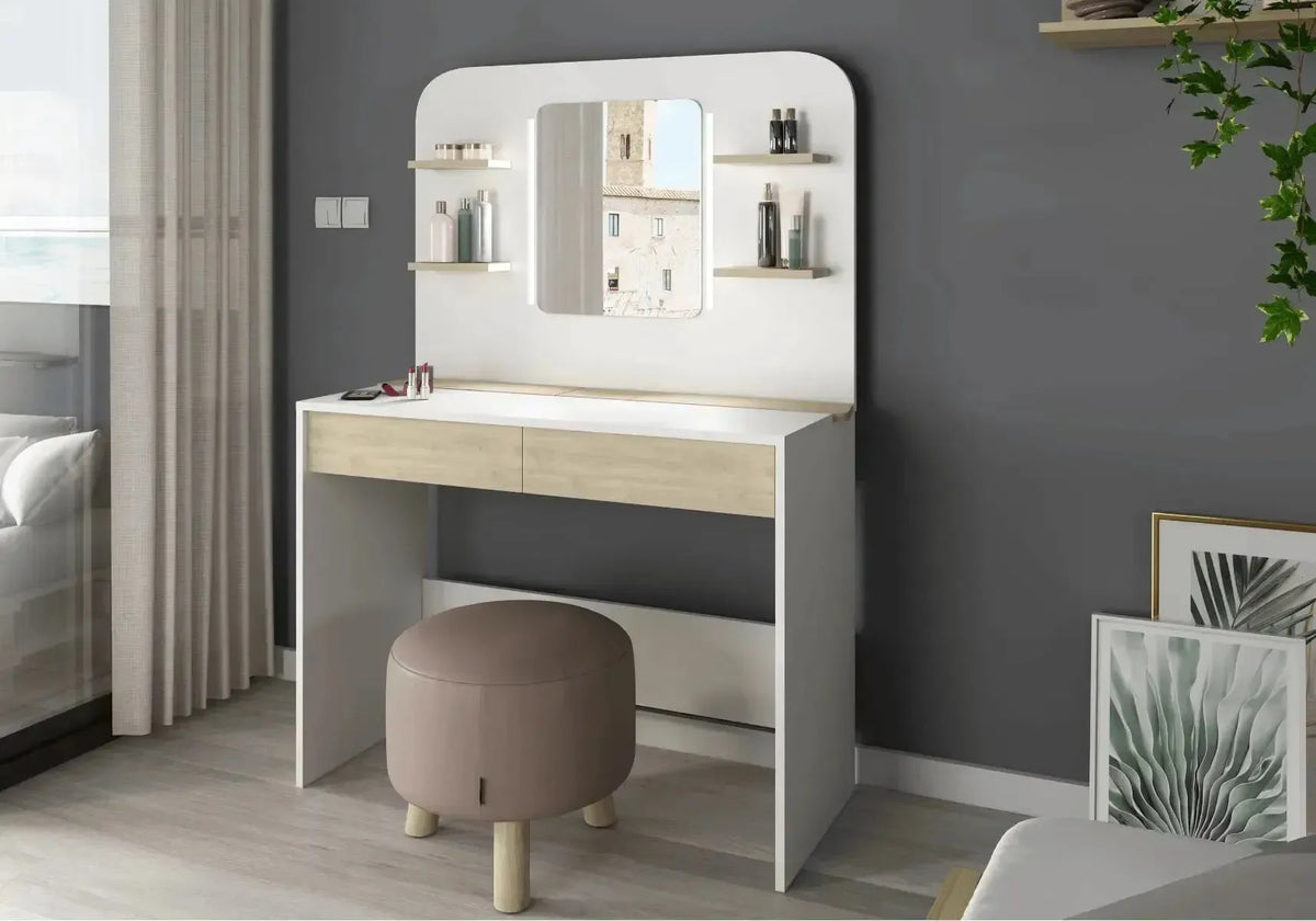 Secret Vanity Table Oak/White