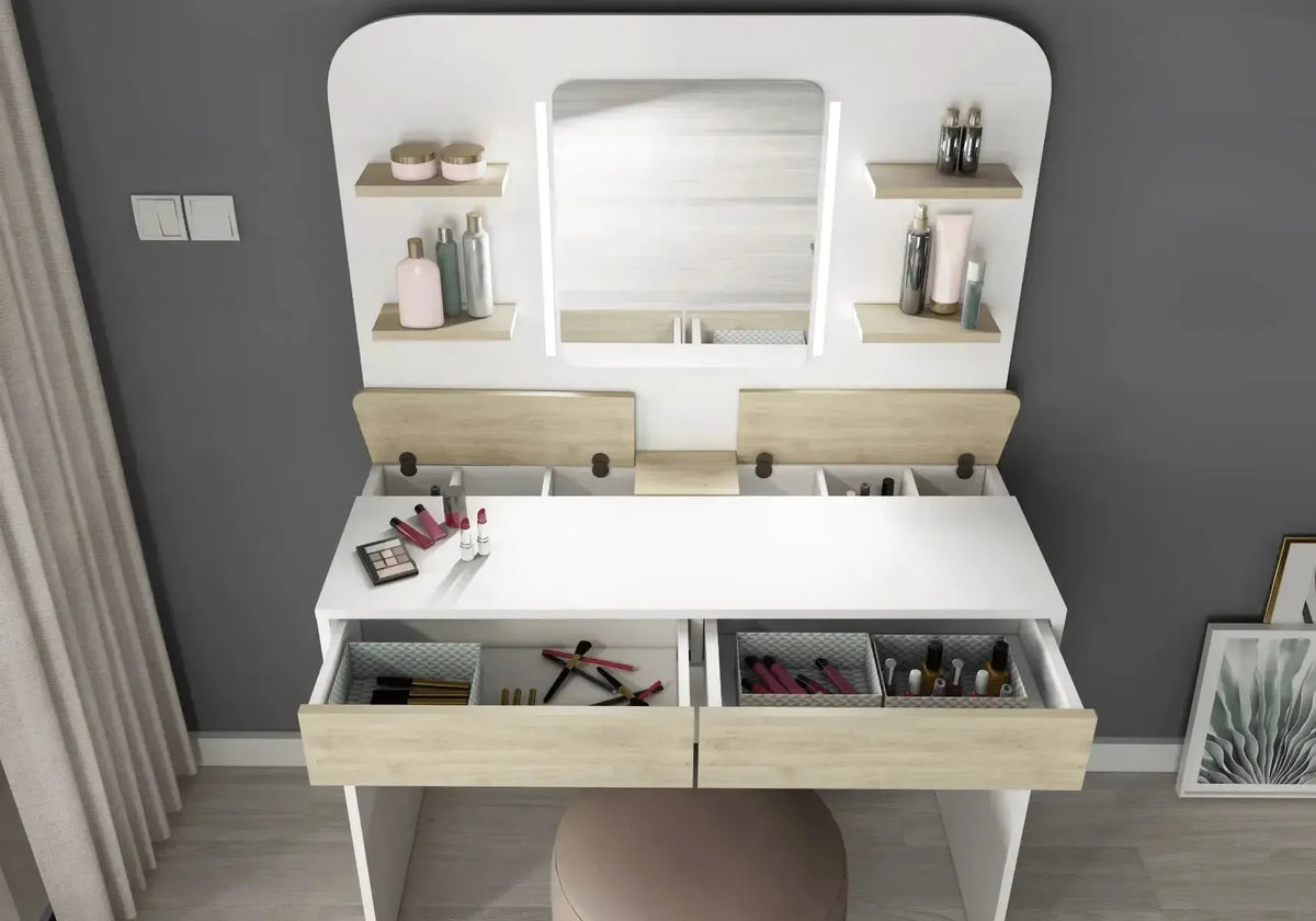 Secret Vanity Table Oak/White