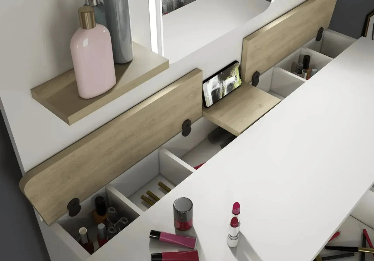 Secret Vanity Table Oak/White