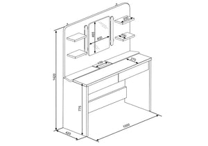 Secret Vanity Table Oak/White