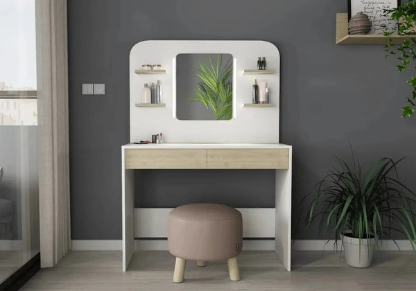 Secret Vanity Table Oak/White