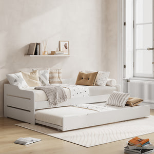 Serena White Guest Bed with Trundle