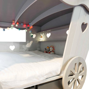 Small Double Carriage Bed with Storage Drawers