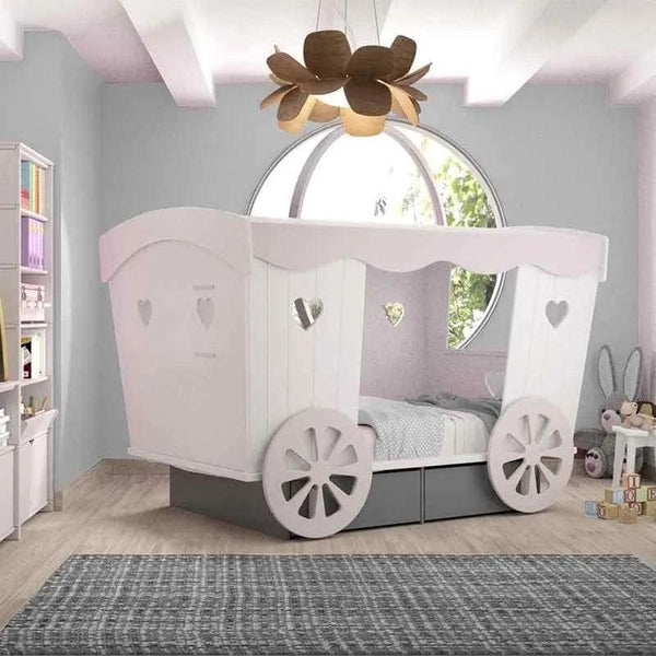 Small Double Carriage Bed with Storage Drawers