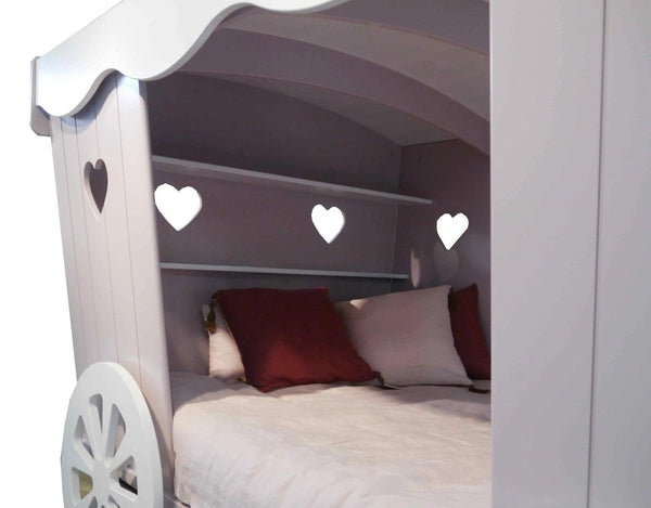 Small Double Carriage Bed with Storage Drawers