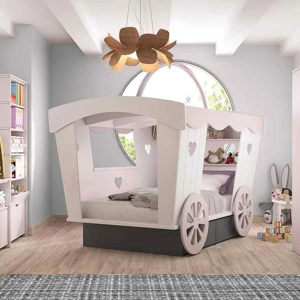 Small Double Carriage Bed with Storage Drawers