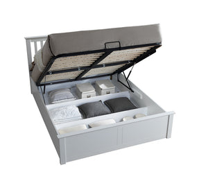 Solis White Small Double Ottoman Bed