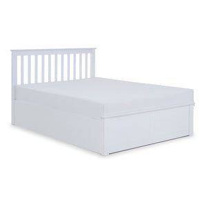 Solis White Small Double Ottoman Bed