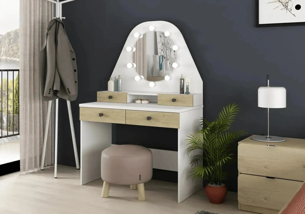 Star Vanity Table Oak/White