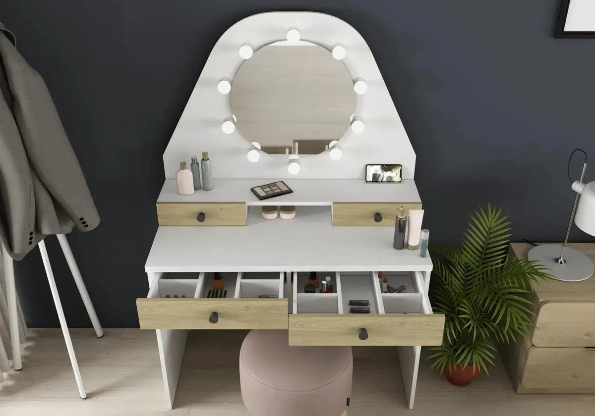 Star Vanity Table Oak/White