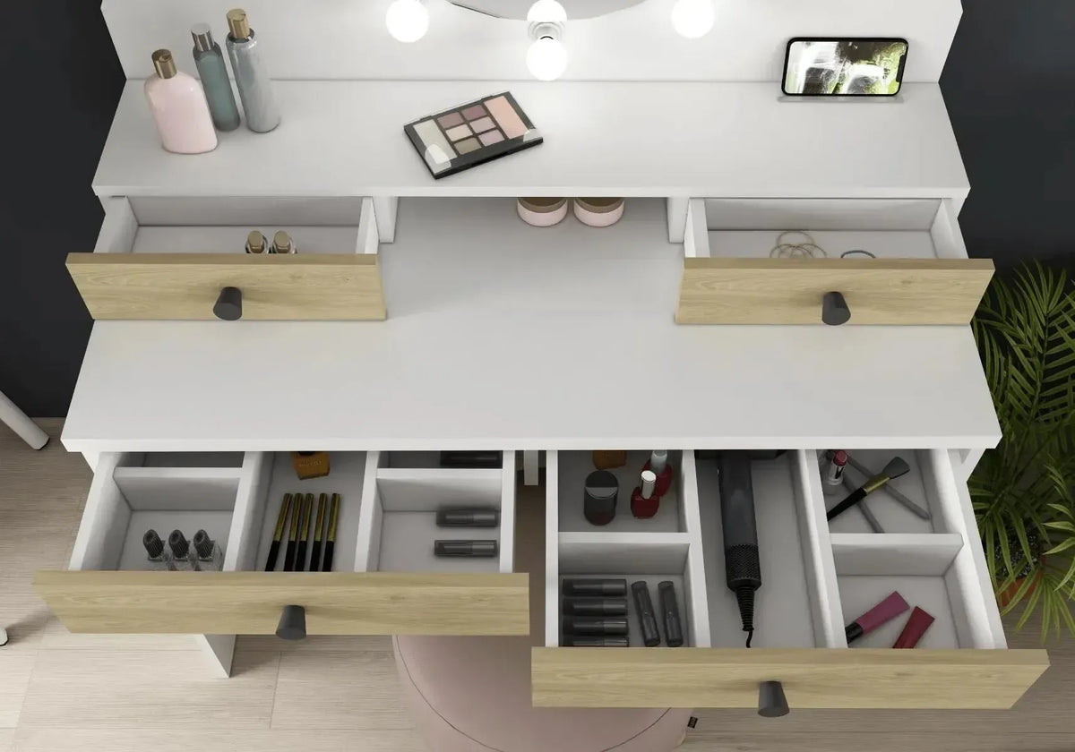 Star Vanity Table Oak/White