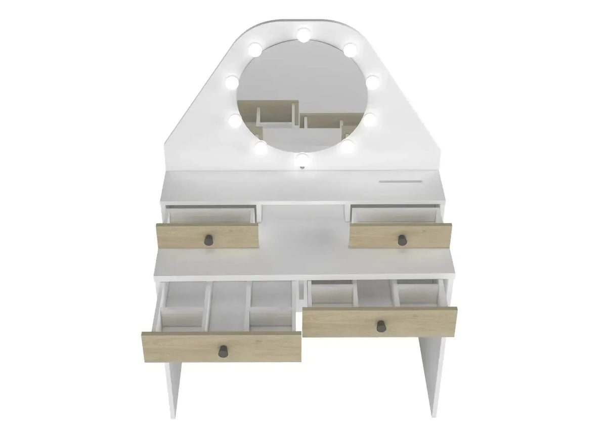 Star Vanity Table Oak/White