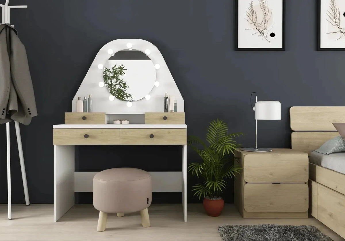 Star Vanity Table Oak/White
