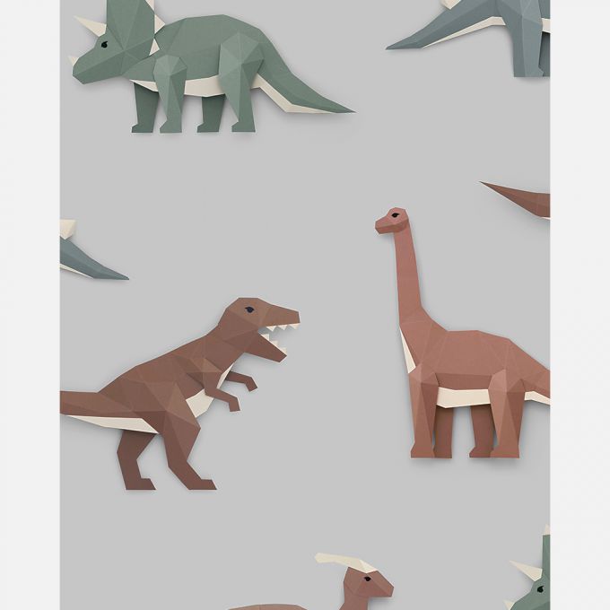 StudioDitte Dinosaur wallpaper light grey