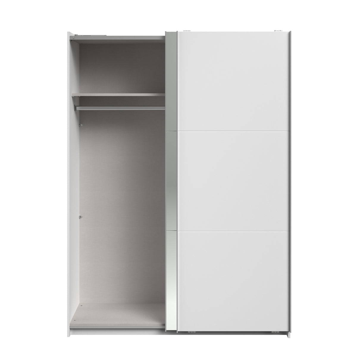 Swing White Mirrored Wardrobe