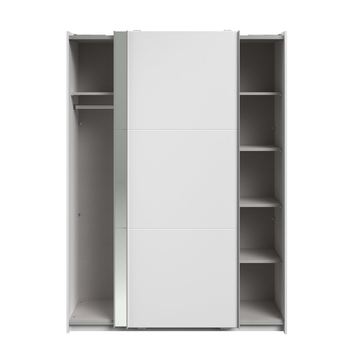 Swing White Mirrored Wardrobe