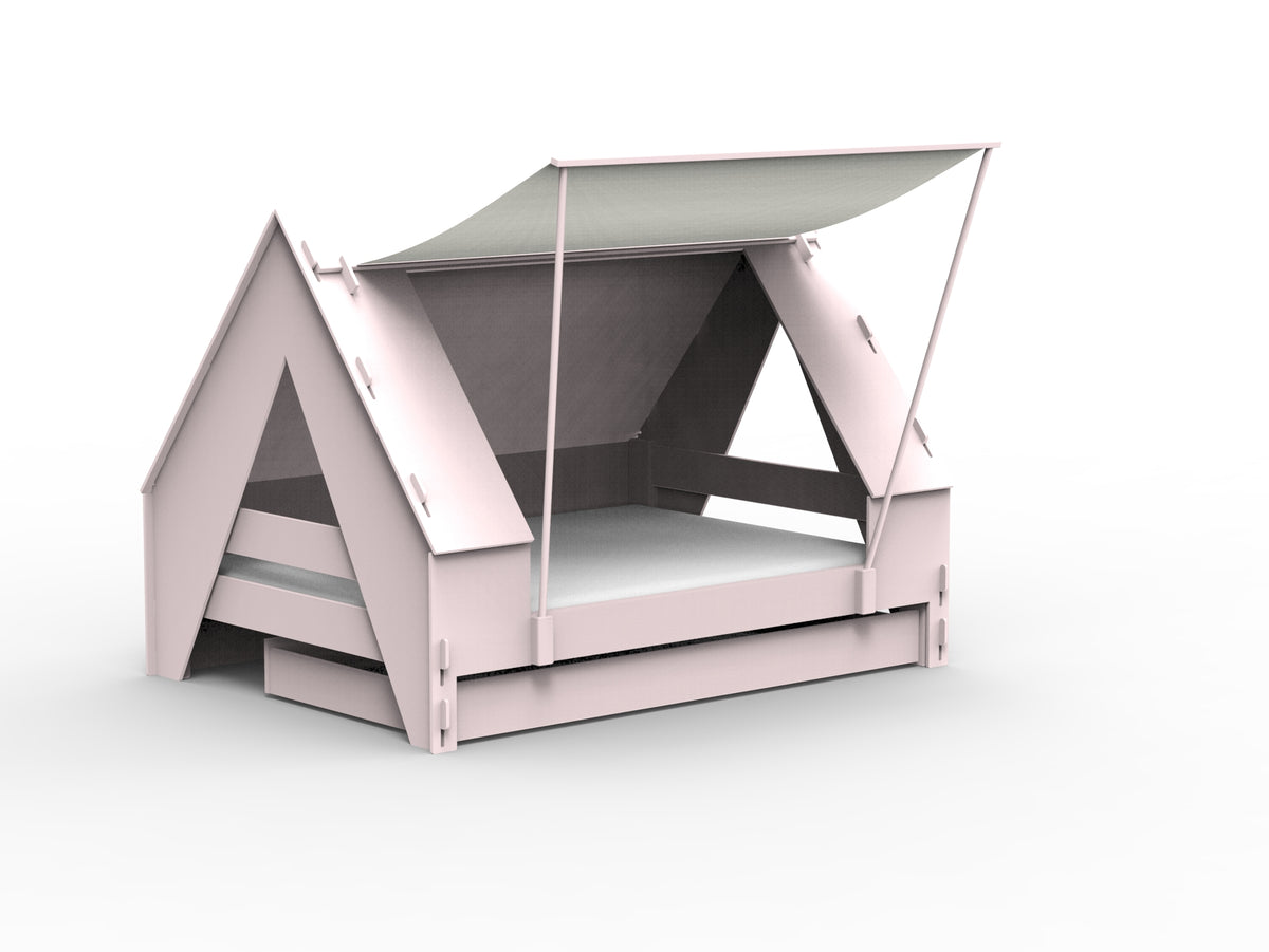 Mathy by Bols Tent Bed with Trundle in Powder Pink