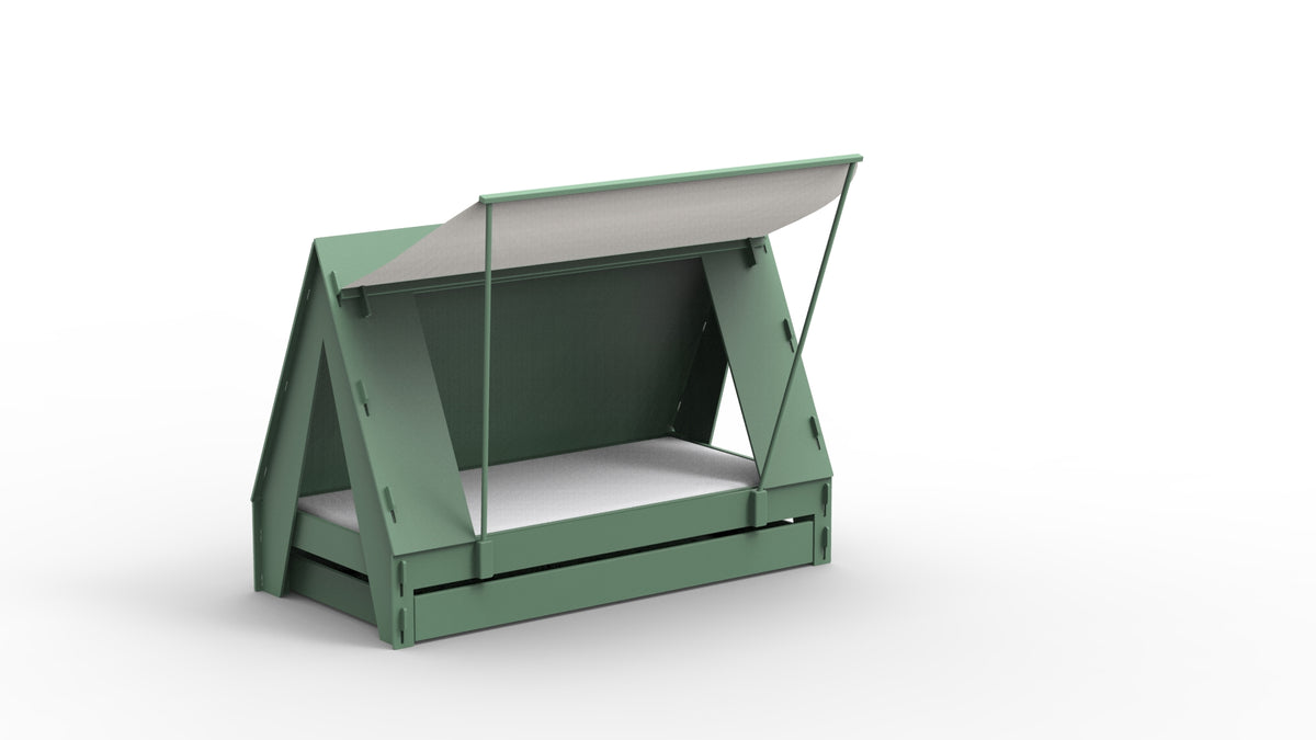 Mathy by Bols Tent Bed with Trundle in Jungle Green