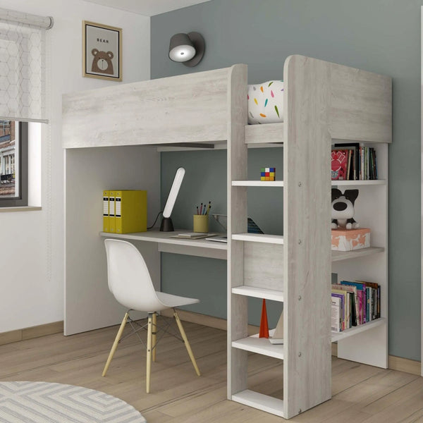 Tarragona High Sleeper Bed with Desk & Shelves