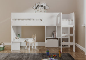 Tenby Mid Sleeper with Desk & Storage