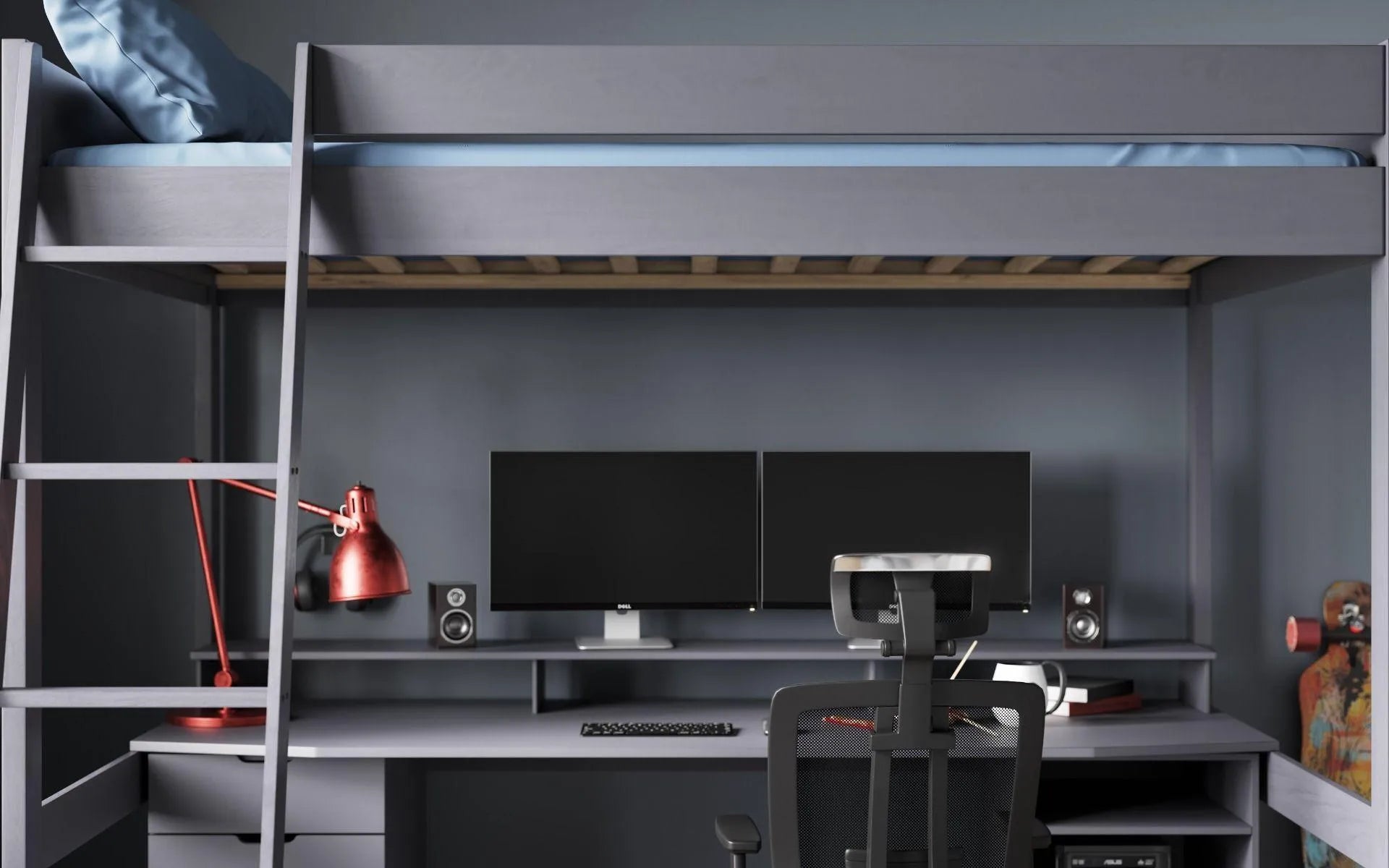 Tera Solid Wood Small Double Gaming High Sleeper - Hover