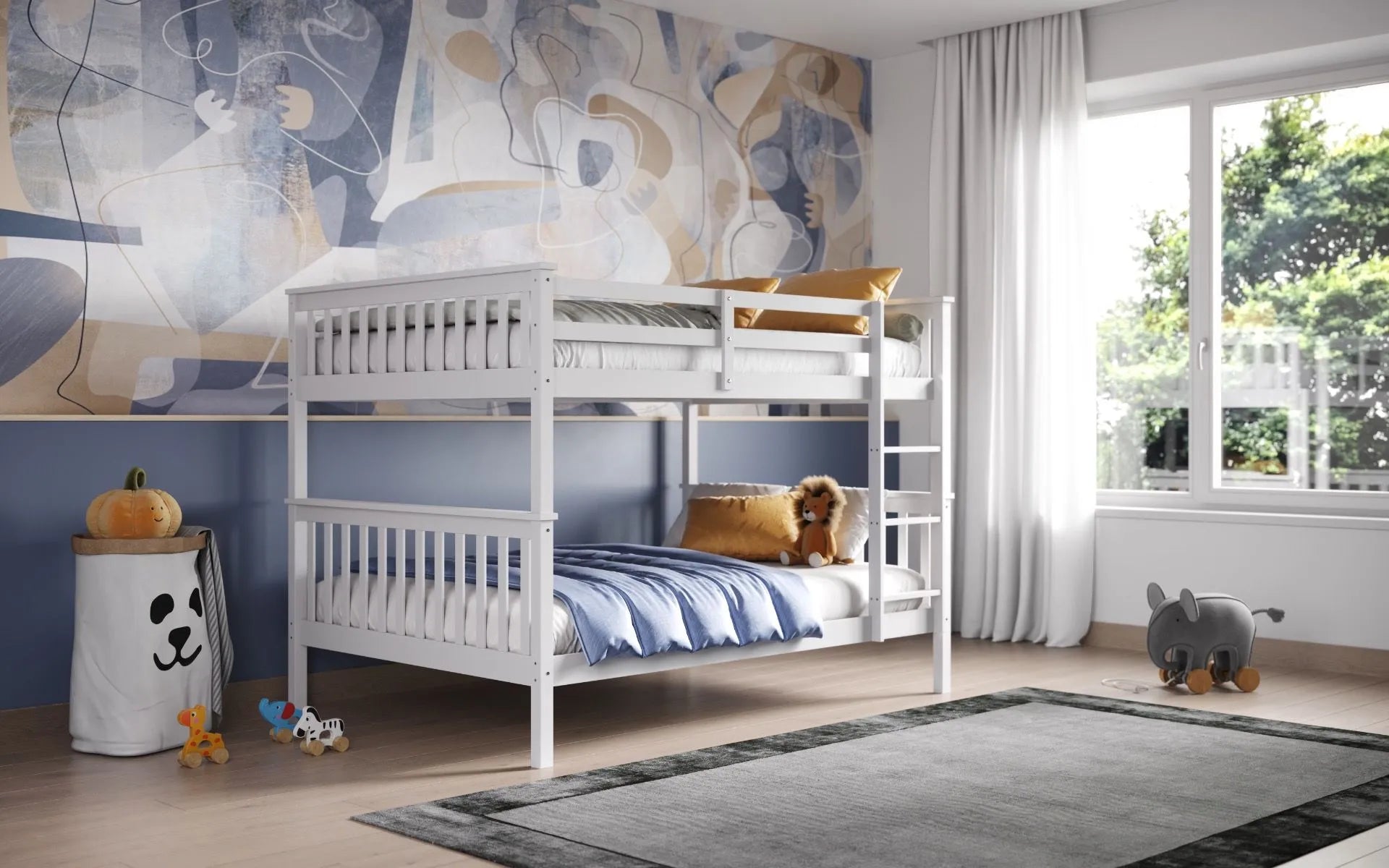 Tetrad Detachable White Small Double Bunk Bed
