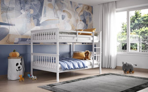 Tetrad Detachable White Small Double Bunk Bed