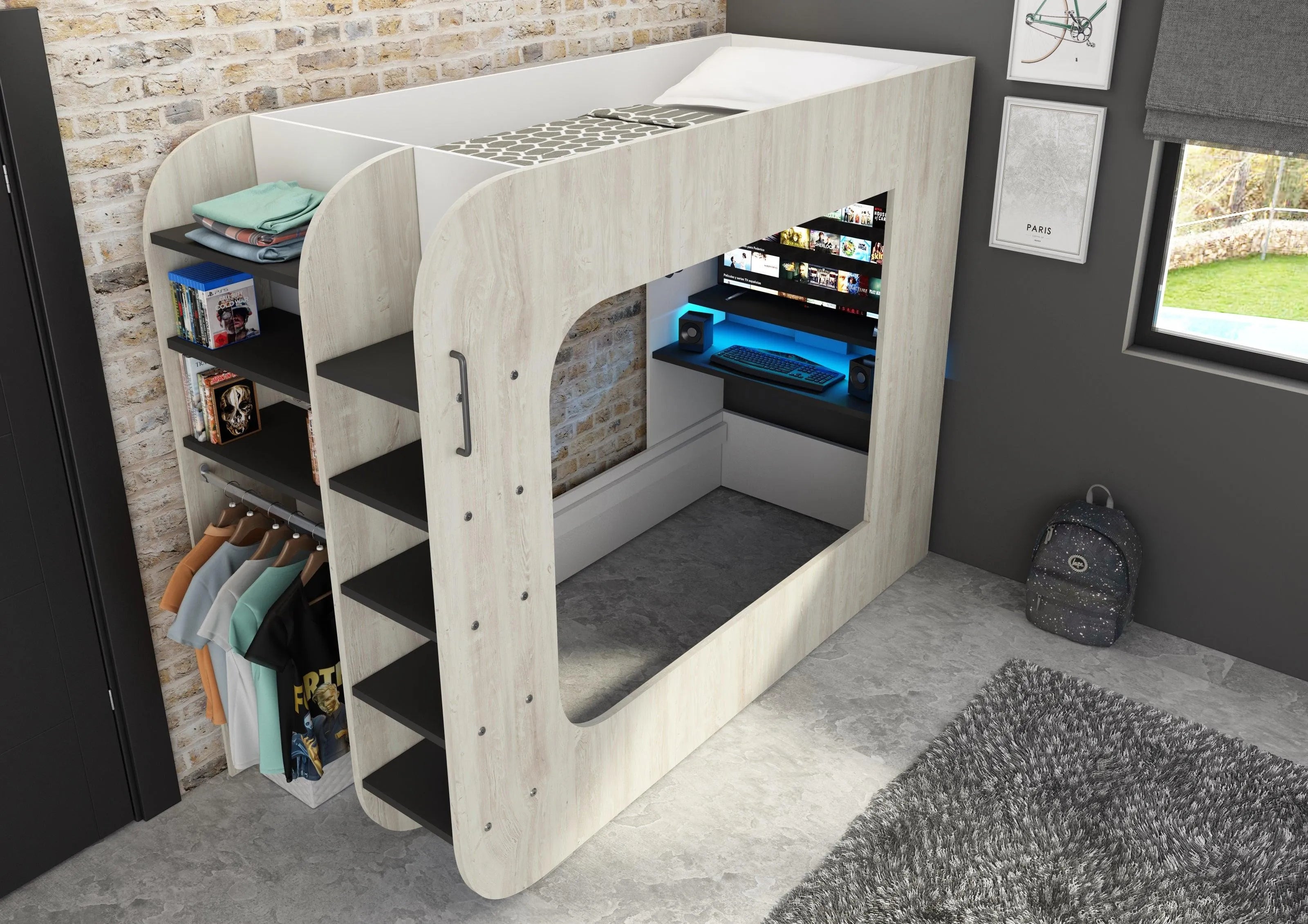 trasman-loft-pod-gaming-high-sleeper-with-pull-out-sofa-single