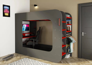 Trasman Loft Pod Gaming High sleeper with Pull-out Sofa (single)