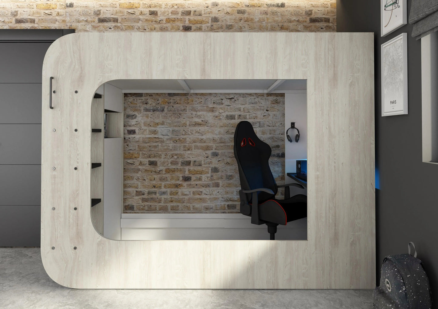 Trasman Loft Pod Gaming High sleeper with Pull-out Sofa (single)
