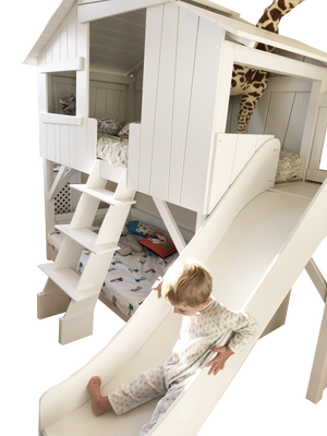 Treehouse Bunk Bed with Platform and Slide
