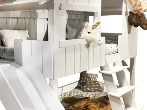Treehouse Bunk Bed with Platform and Slide