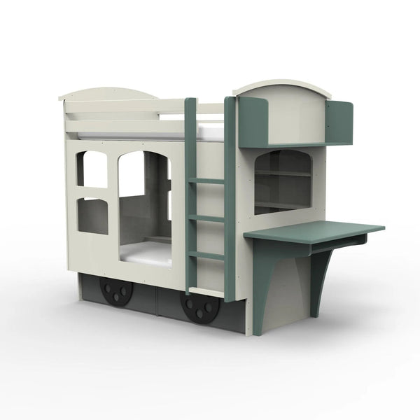 Wagon Bunk Bed with Storage & Desk
