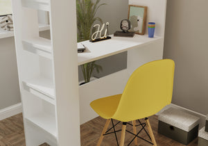 Wilton High Sleeper with Desk, Wardrobe & Storage