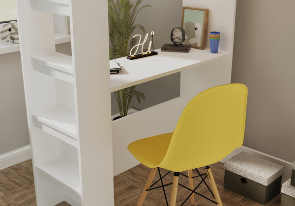 Wilton High Sleeper with Desk, Wardrobe & Storage
