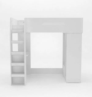 Wilton High Sleeper with Desk, Wardrobe & Storage