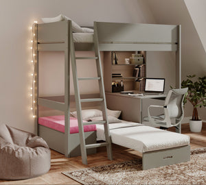 Windsor Highsleeper with Sofabed, Desk & Shelving